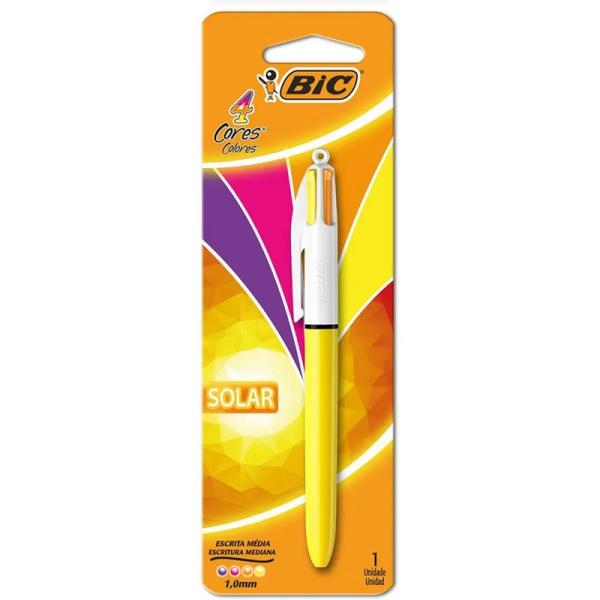 Caneta Bic 4 Cores Solar Fashion