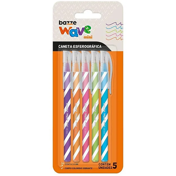 CANETA  WAVE MINI SORT 1.0 5UN BAZZE