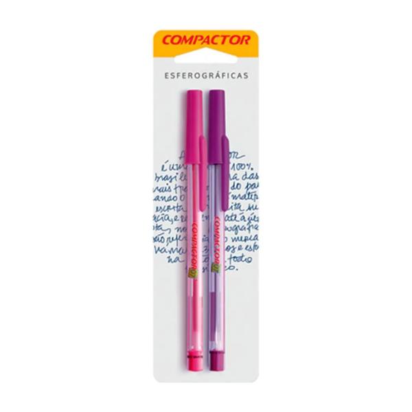 CANETA COMPACT 0.7 C/2 PINK/VIOL SM 1UND
