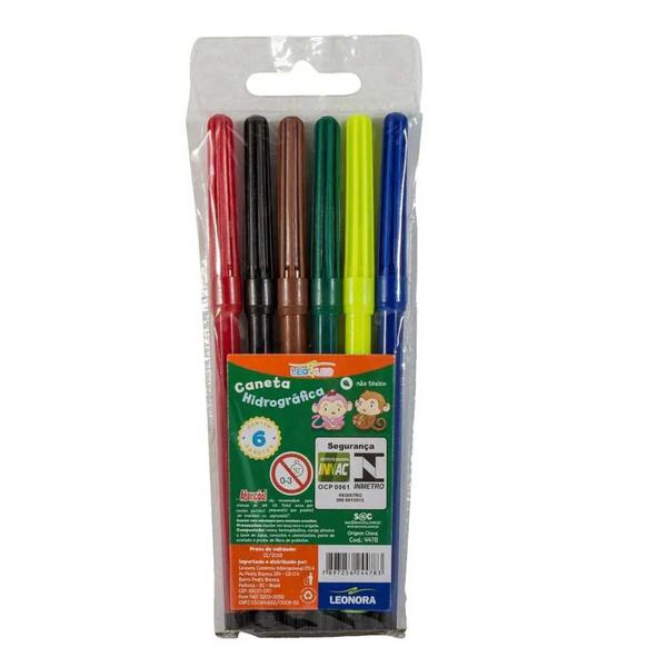 CANETA HIDROGRAFICA LEO E LEO 6 CORES