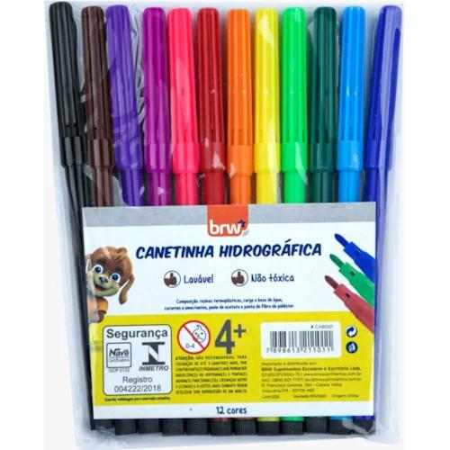 CANETINHAS HIDROCOR FINO 12 CORES BASICO BRW UN