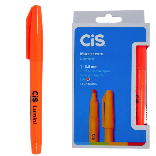 MARCA TEXTO C/12 CIS LUMINI LARANJA
