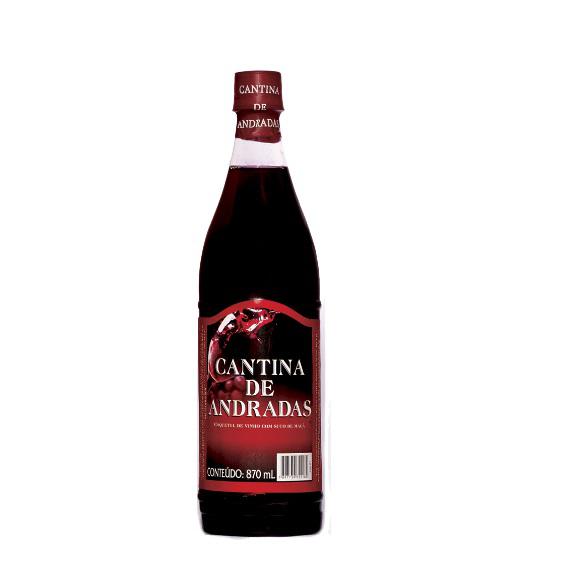 COQUETEL VINHO CANTINA ANDRADAS C/ SUCO PESSEGO 870ML