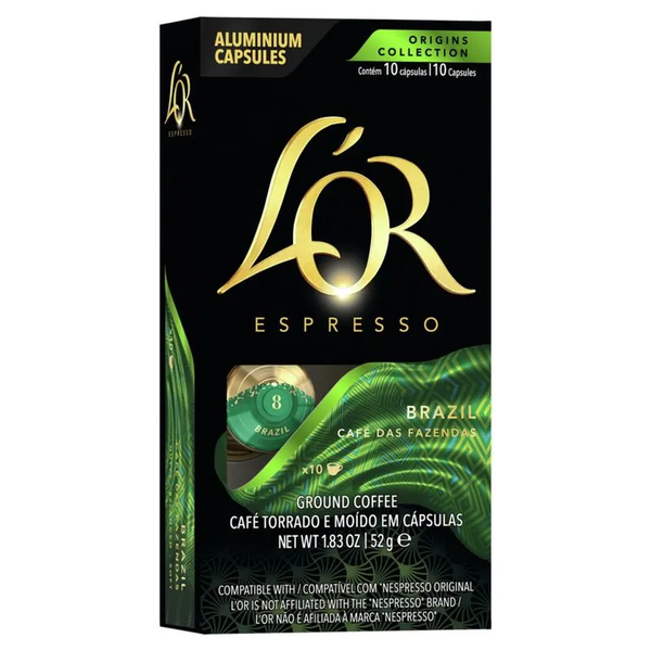 CAPSULAS P/CAFE LOR ESPRESSO 52G BRAZIL C/10UN CAPS.