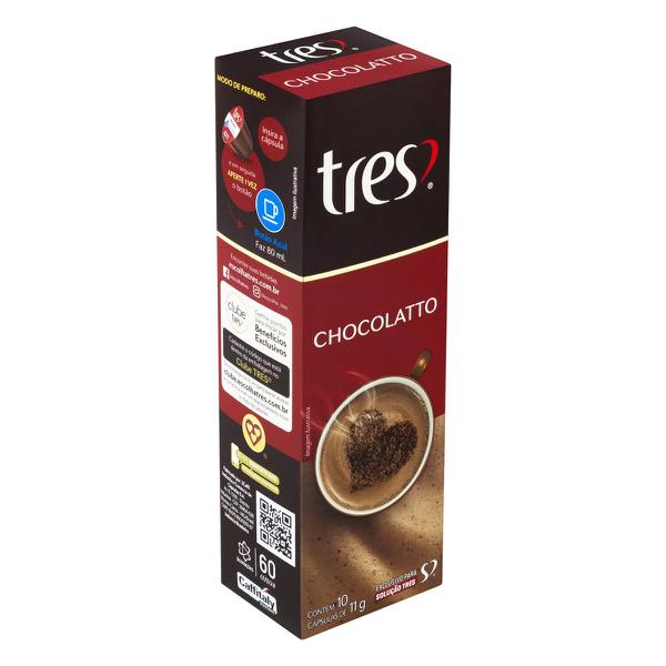 CAPPUCCINO TRES CORACOES CHOCOLATE C/10UN SACHE 20G