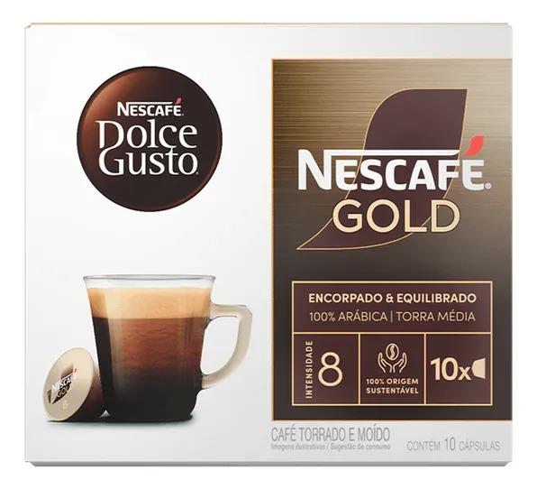 CAFE NESCAFE GOLD CX DOLCE GUSTO 80G LUNGO INTENSIDADE 8 C/10UN CAPS