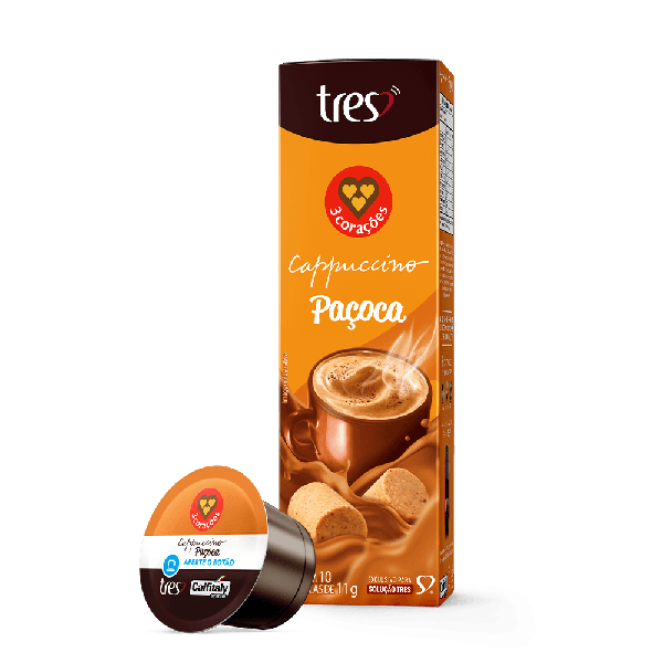 Capsula 3 Coracoes 110g Cappuccino Pacoca