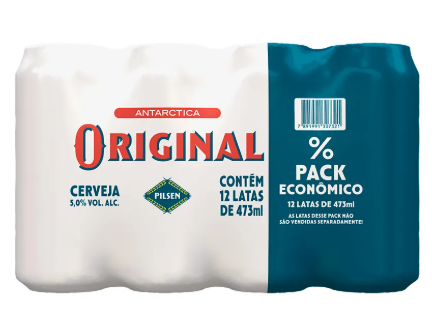 CERVEJA ANTARCTICA ORIGINAL LATAO 473ML PACK COM 12