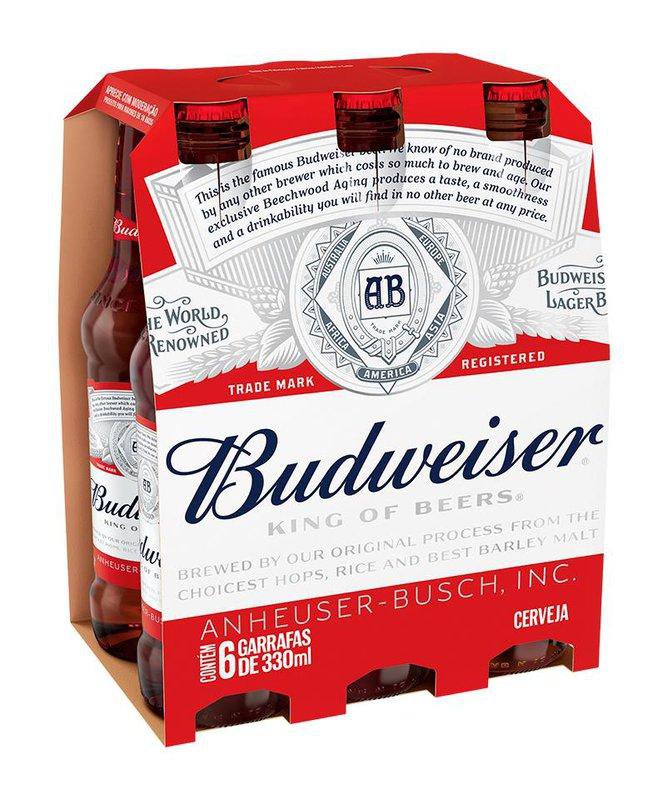 CERVEJA BUDWEISER LN 330ML 6UN CX