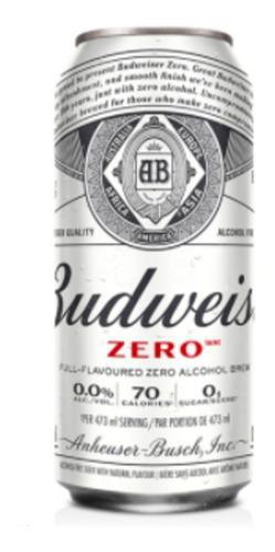 Cerv Budweiser Lager Zero Lt 473ml