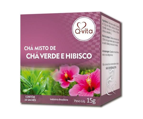 QVITA CHA 15GR VERDE E HIBISCO C/10