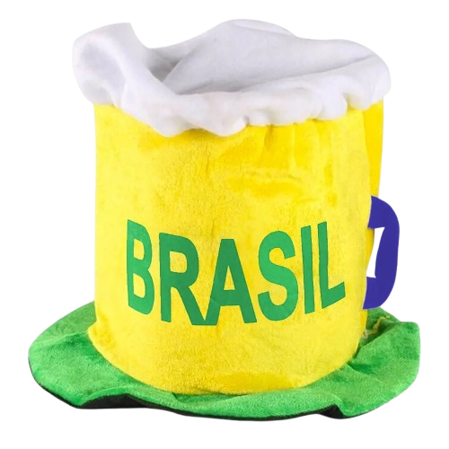 CHAPEU BRASIL CANECA CHOPP TORCIDA 28X30