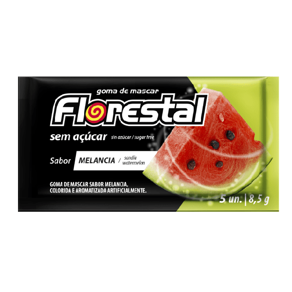 GOMA DE MASCAR FLORESTAL 8,5G MELANCIA
