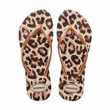 SANDALIA HAVAIANAS SLIM ANIMALS BEGE/PALHA/ROSE 39/0
