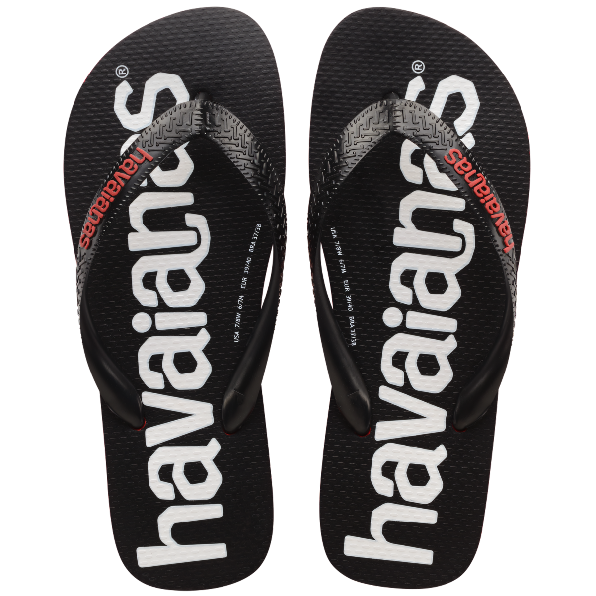 SAND. HAVAIANAS TOP LOGOMANIA RUBI/PRETO 35/36