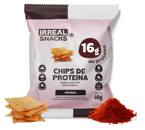 CHIPS DE PROTEINA PAPRICA 40G IRREAL SNACKS
