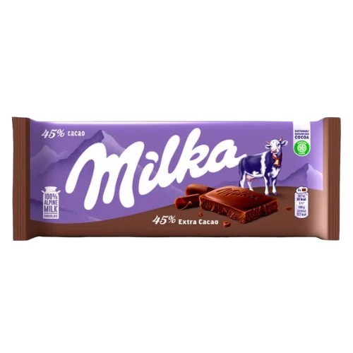 CHOC MILKA 90G 45% EXTRA CACAO