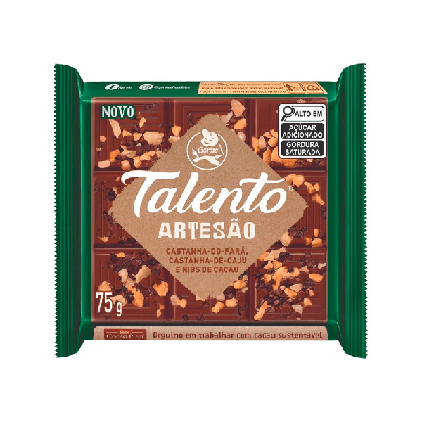 CHOC GAROTO TALENTO AMENDOA/AMENDOIM AVELAN
