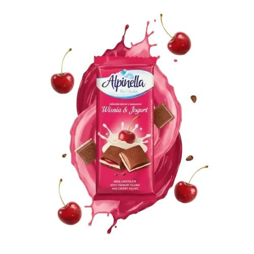 CHOC ALPINELLA 90G LEITE C/ CEREJA IOG