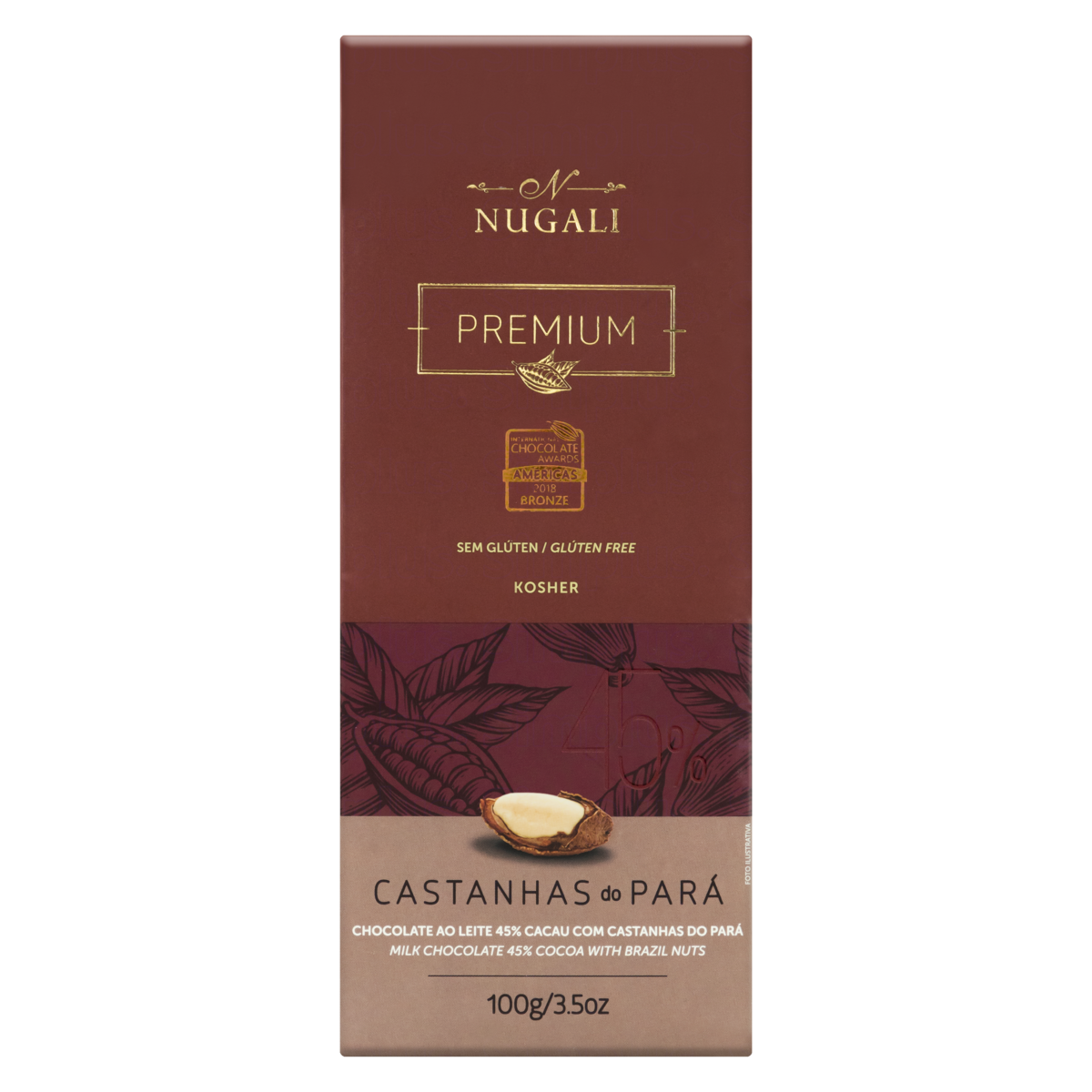 TABLETE CHOC NUGALI CASTANHAS 100GR