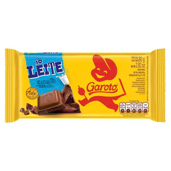 CHOC.TABL.GAROTO LEITE 80G 20%GTS