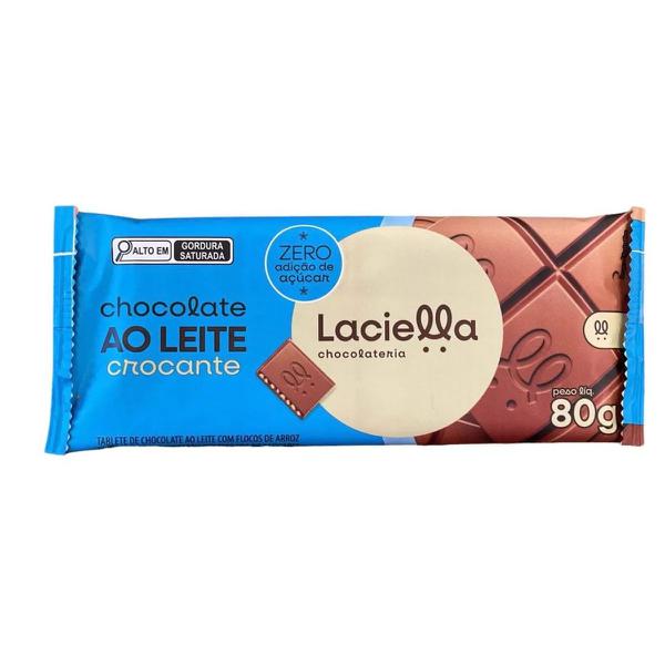 BARRA CHOCOLATE LACIELLA AO LEITE 80G