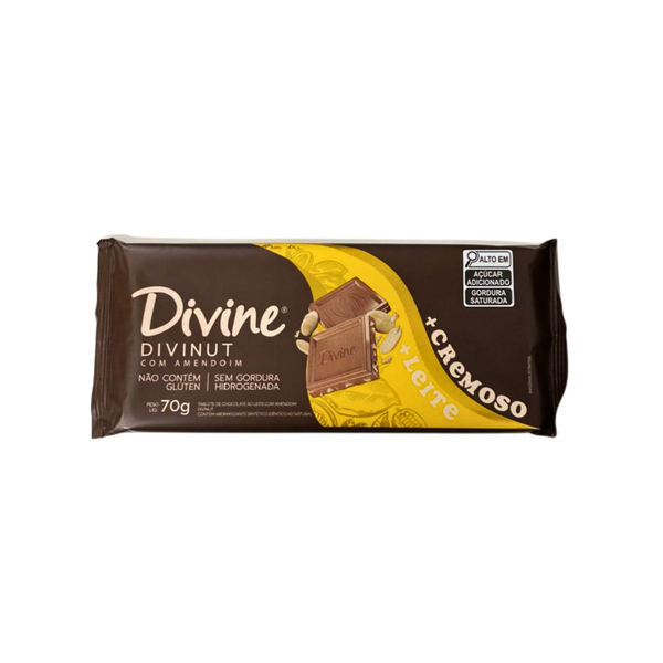 CHOC DIVINE  AO LEITE 37% CACAU C/ AMEND