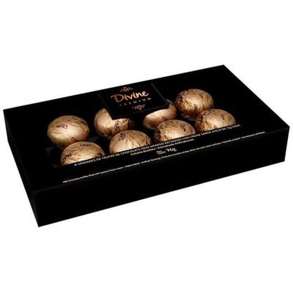 TRUFAS DIVINE CX/96G CHOC.AMARGO RECH.SU