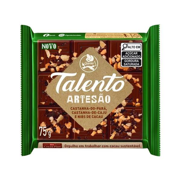 CHOCOLATE TALENTO 75G CASTANHA PARA NIBS CACAU