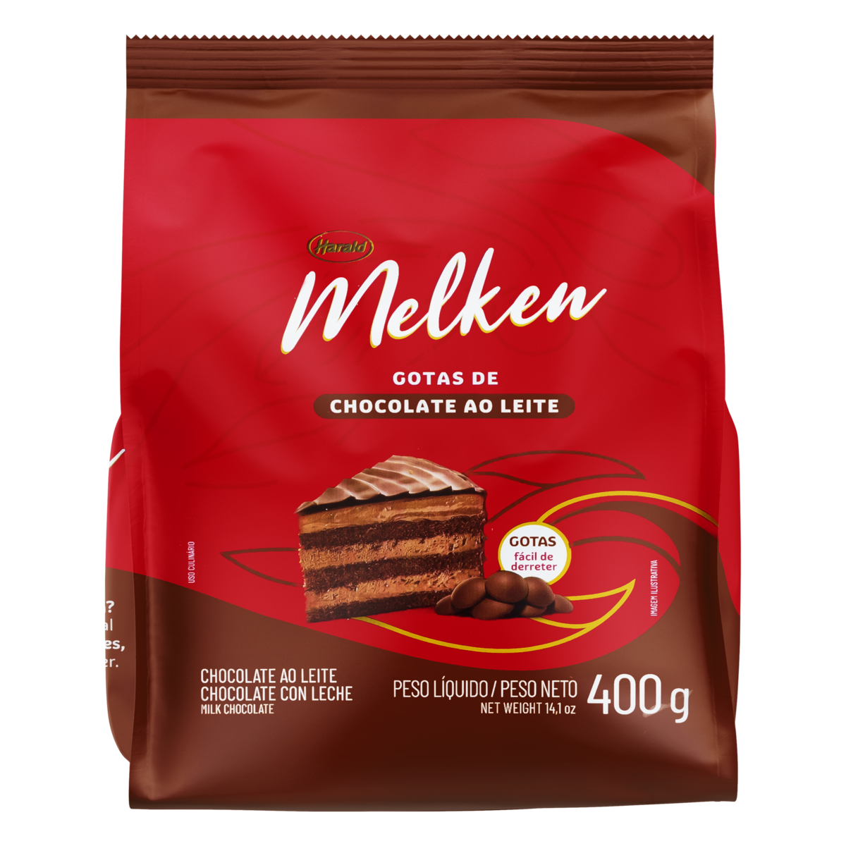 CHOCOLATE AO LEITE GTS 400G MELKEN HARALD