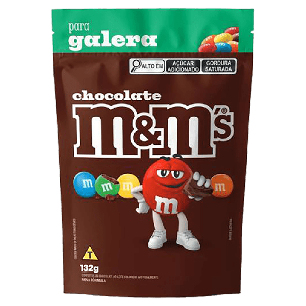Pastilha Choc Confeitos M&M 132g Choc Ao Leite