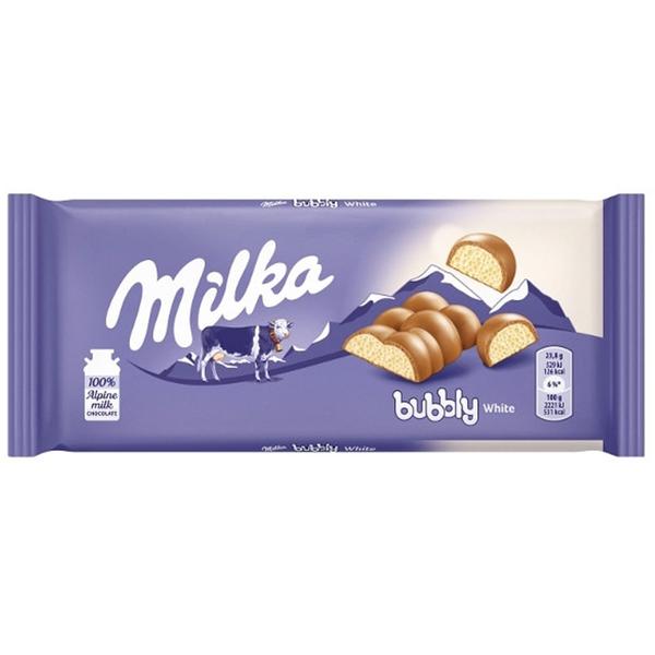 CHOC BARRA MILKA 95G, WHITE