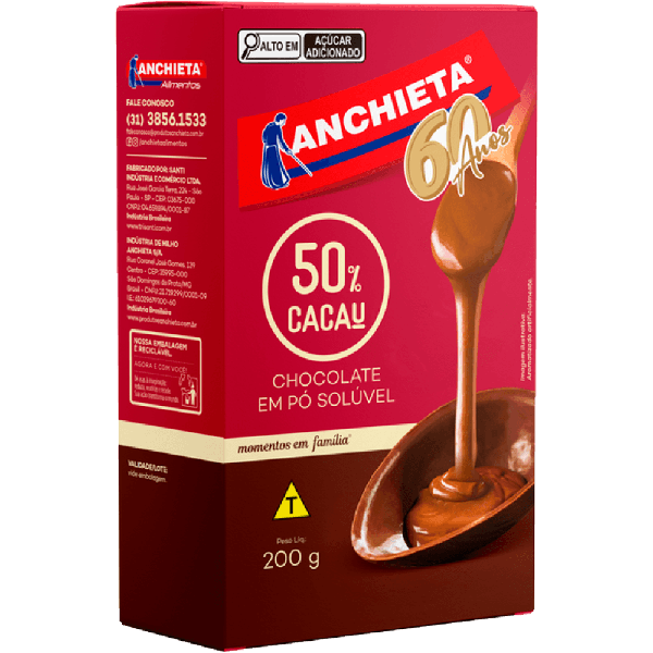 CHOCOLATE EM PO SOLUVEL 50% ANCHIETA 200