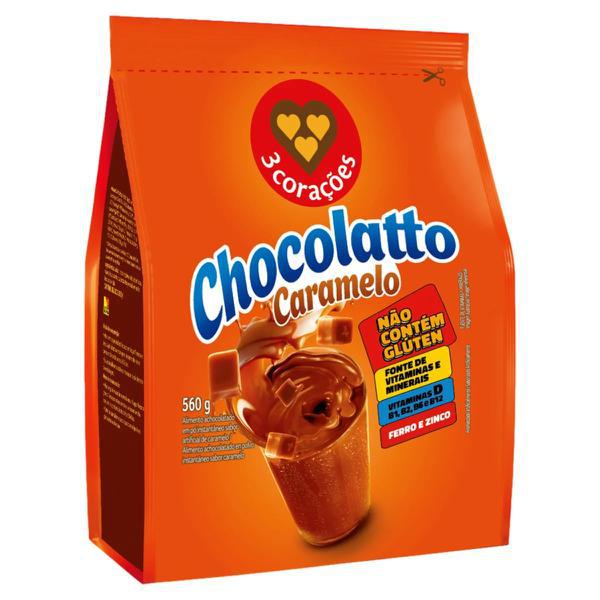 ACHOC PO 3 CORACOES CHOCOLATTO CARAMELO SH 560G