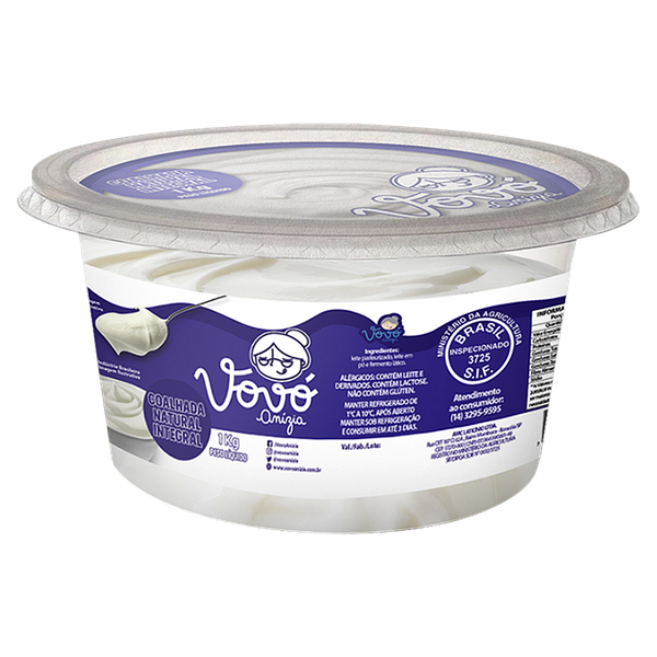 Coalhada Natural Integral Vovo Anizia 250g