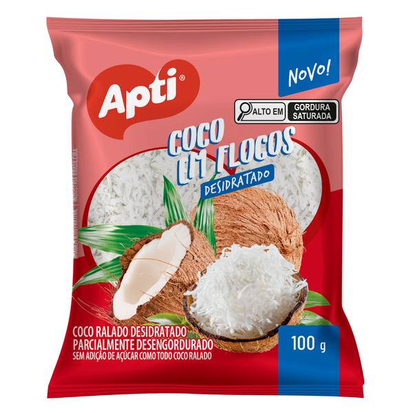 Coco Em Flocos Apti 100g S/ AÃ§ucar Desidratado