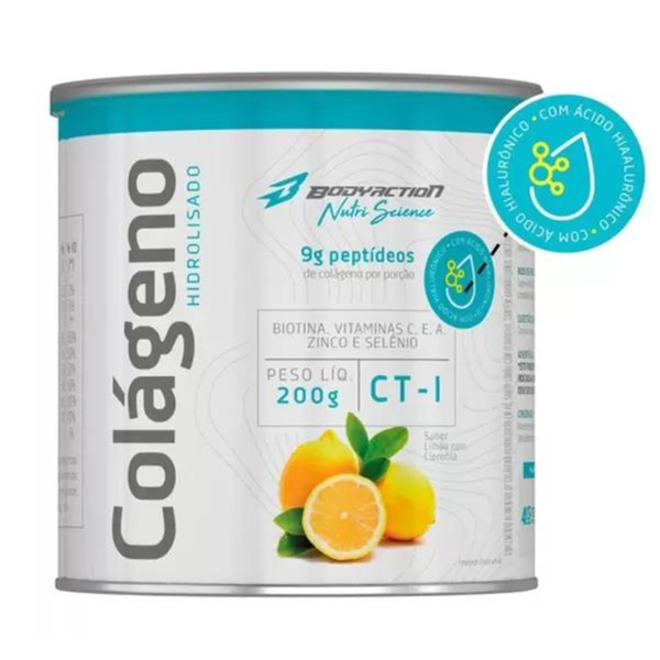 COLAGENO VERISOL ACIDO HIALUR 200G LIMAO CLOROFILA BODYACTION