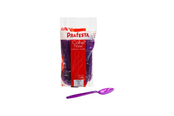COLHER MASTER ROXO PRAFESTA 50UN