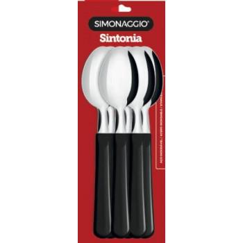 COLHER MESA SIMONAGGIO SINTONIA LABIRINTO PRETO 6PCS