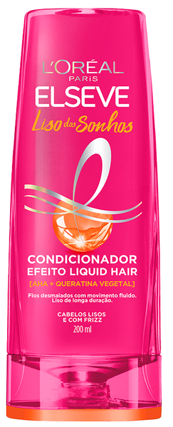 CONDICIONADOR ELSEVE 200ML LISO DOS SONHOS LIQUID HAIR