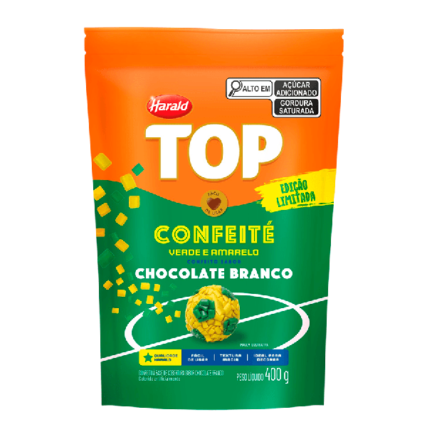 CONFEITE VERDE AMARELO TOP HARALD 400G
