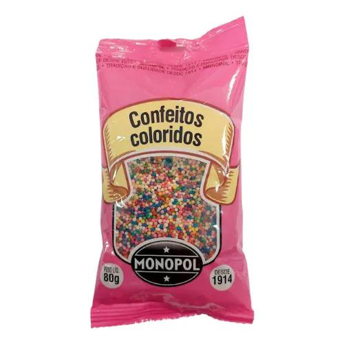 CONFEITO MONOPOL 80G COLORIDO