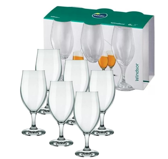 CONJ DE TACAS WINDSON PARA CERVEJA 330ML C/6TC