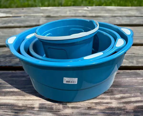 Conjunto Bacia Plast P/M/G Emb Inplast 3pc 1Lt/2Lt/3,5Lts