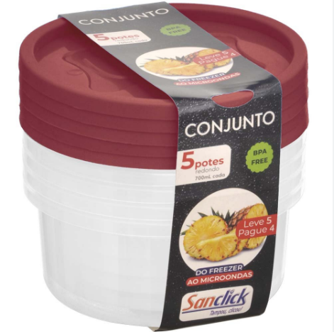 CJ POTE MANT RED GRADUADOS 5PCS