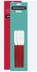 CONJUTO C/3 ESPATULAS MANTEIGA BELIZE VERMELHA