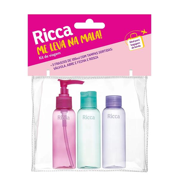 CONJUNTO COM 3 FRASCOS DE VIAGEM RICCA