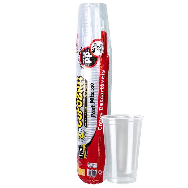 COPO DESCARTAVEL COPOZAN TRANS. 500ML COM 50