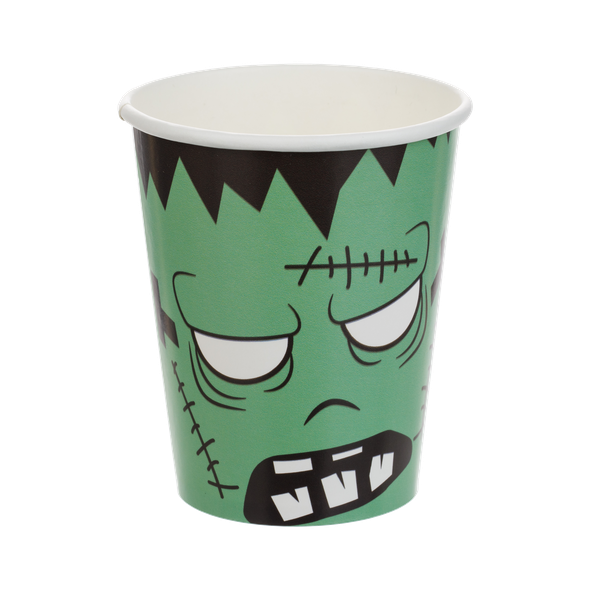 COPO PAPEL HALLOWEEN MONSTROS C/10UN SILVER PLASTI