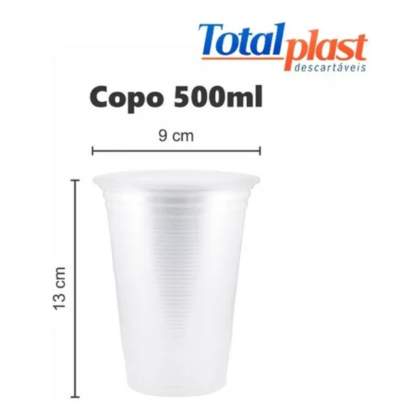 Copo Total Plast 500ml C/50